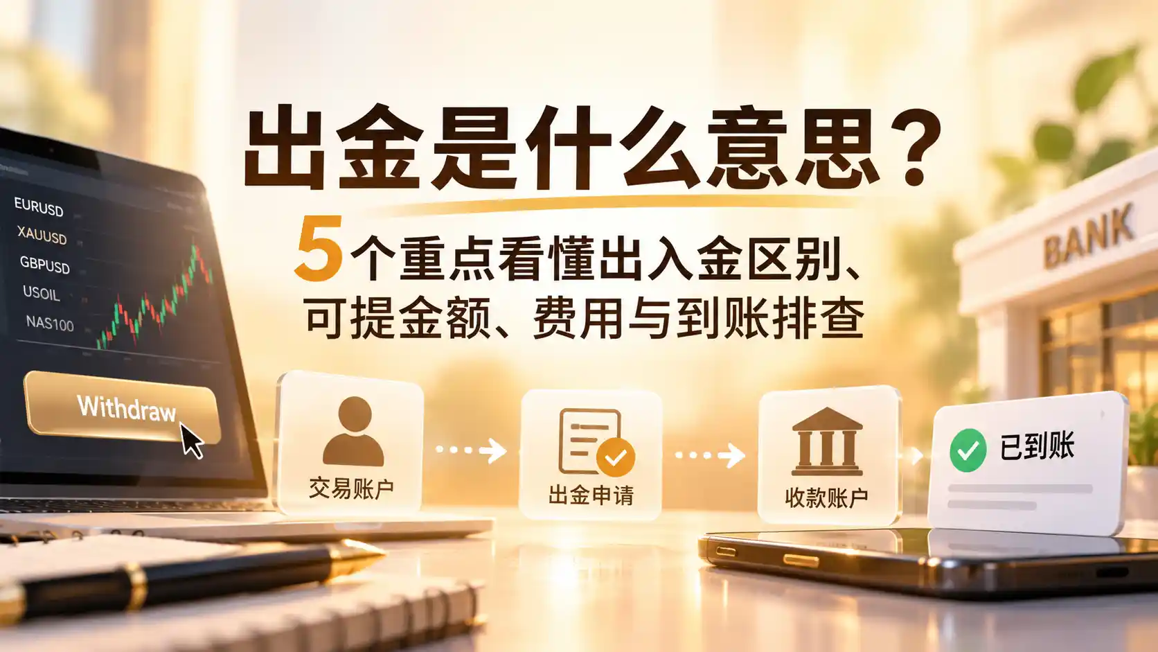出金是什么意思？5个重点看懂出入金区别、可提金额、费用与到账排查