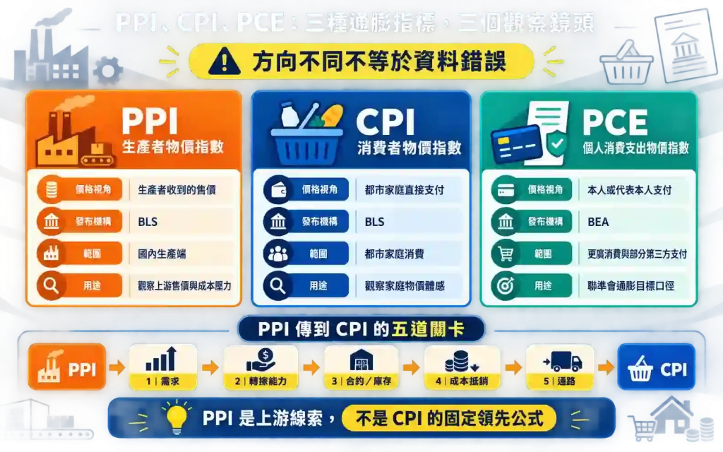 7. CPI、PPI 與 PCE 有什麼差別?